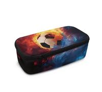 DISNIMO Astuccio per bambini per ragazze e ragazzi, grande capacità, portapenne per la scuola, Calcio Fiamma, Organizer per borse