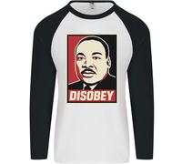 Disobey Martin Luther King Black Lives Matter Uomo L/S Baseball T-Shirt