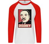 Disobey Martin Luther King Black Lives Matter Uomo L/S Baseball T-Shirt
