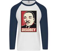 Disobey Martin Luther King Black Lives Matter Uomo L/S Baseball T-Shirt