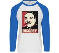 Disobey Martin Luther King Black Lives Matter Uomo L/S Baseball T-Shirt