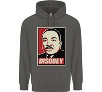 Disobey Martin Luther King Nero Vive Materia Bambini Felpa con Cappuccio