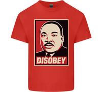 Disobey Martin Luther King Nero Vive Materia T-Shirt Ragazzi Ragazze