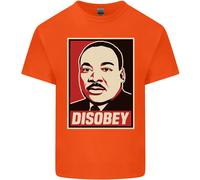Disobey Martin Luther King Nero Vive Materia T-Shirt Ragazzi Ragazze