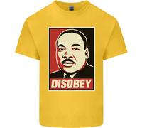 Disobey Martin Luther King Nero Vive Materia T-Shirt Ragazzi Ragazze