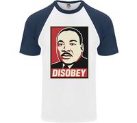 Disobey Martin Luther King Nero Vive Materia Uomo S/S Baseball T-Shirt
