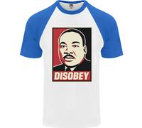 Disobey Martin Luther King Nero Vive Materia Uomo S/S Baseball T-Shirt