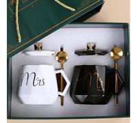 Disoza Mr e Mrs Mugs Regalo Di San Valentino Tazze Da Caffè Matrimonio Per La Sposa e Lo Sposo Tazze In Bianco e Nero Regali Di Natale Regalo Di Matrimonio Regalo Di Fidanzamento Regalo