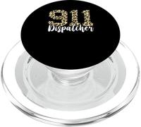 Dispatcher 911 Operatore Leopardo Sulla Linea Sottile Gialla Chiamata PopSockets PopGrip per MagSafe