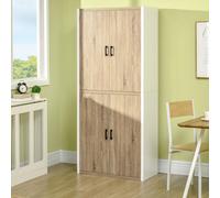 Dispensa Cucina in Legno MDF con 4 Ripiani Regolabili e 4 Porte, 80x40x182 cm
