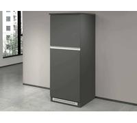 Dmora - Dispensa da cucina Plinio, Armadio multiuso, Mobile per cucinotto, Portafrigo multifunzione, 100% Made in Italy, 60x60h165 cm, Antracite e Ardesia