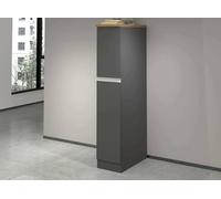 Dmora Dispensa da Cucina Quintino 60x30x165h cm Nero Antracite 4 Ripiani 2 Cassetti, 2 Ante Made in Italy