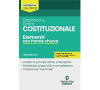 Dispensa Di Diritto Costituzionale. Elementi Con Parole Chiave - - 2023