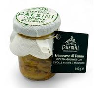 Dispensa Paesini Salsa di Tonno con Cipolla Ramata di Montoro - 140g - Condimento artigianale senza glutine - Ideale per pasta fresca o secca