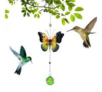 Dispensatore d'Acqua per Pappagalli,Dispenser Di Alimentazione Per Colibrì | Mangiatoie per con Ornamento a Farfalla Appendiabili all'Esterno - Per Parco Terrazza Giardino Balcone Osservazione