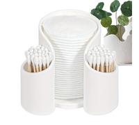 Dispensatore Del Supporto QTIPS - Caso Di Dispenser Da Ufficio Da Viaggio | Dispensatore Di Filo Interdentale Del Bagno | Scatola Di Immagazzinaggio In Cotone | Organizzatore Di Trucco Di Vanità