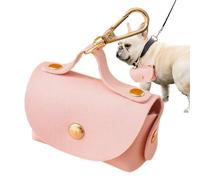 Dispensatore di borsa di per cani - Porta compatta 9 x 4 x 7 cm, elegante custodia per sacchetti per rifiuti, tasca pulita facile, opzioni rosa beige blu | pratico accessorio per animali