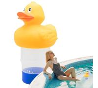 Dispensatore di cloro - galleggiante, cappuccio regolabile, mangiatoia per compresse | Porta disinfettante per piscina, accessorio diffusore chimico (per vasca fuori terra, spa cortile, g