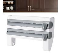 Dispensatore di film alimentare | Supporto e taglierina per rotoli - Organizzatore di film estensibile per cassetto porta armadio snack