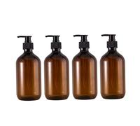 Dispensatore di sapone bottiglie di shampoo bottiglia di pompa riutilizzabile distributore di pompaggio vuoto per le lozioni per lavaggio per il bagno gel di doccia condizionatore shampoo, 500 ml 4p