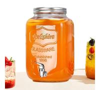 Dispensatore di vetro, contatore del distributore di acqua,Dispensatore di bevande a prova con brocca per bevande Spigot - Pule di bevande ghiacciate chiare per uso alimentare, accusa di