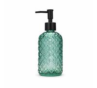 Dispensatore per Lozione in Vetro con Pompa Pressurizzata E Motivo Ananas Elegante per Bagno E Doccia Adatto per Sapone Liquido Shampoo E Balsamo, Nordico, Ananas, Verde, Nero