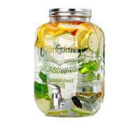 Dispensatori Di Succo Per Feste | Caraffa Trasparente Antigoccia Con Rubinetto - Dispenser Per Bevande Con Coperchio | Per Limonata Champagne Barbecue Compleanni Natale Anniversari Matrimoni