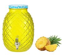 Dispenser 4 Litri in Vetro Con Rubinetto Contenitore Bevande Distributore Acqua Fredda Aromatizzata Erogatore Bevande Ghiacciate Aperitivo ANANAS