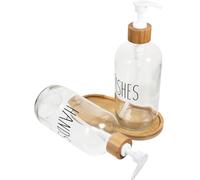 Dispenser a Pompa in Vetro 500ml Ricaricabile per Bagno | Design Semplice e Raffinato, Uso per Oli Essenziali e Bagnoschiuma, Leggero, Compatto, per Hotel e Viaggio