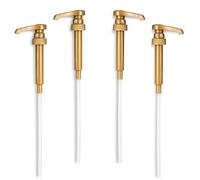 Dispenser a pompa per sciroppo di caffè dorato, 4 pezzi, per bottiglie di sciroppo Torani, adatto a bottiglie da 750 ml, erogatore di sciroppo di caffè, pompe per sciroppo per bar, pompa per bottiglie