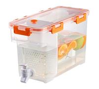Dispenser Acqua Frigo 3,5L con Rubinetto Integrato e Design Arancione | Erogazione Diretta dal Ripiano Senza Sollevare Contenitori Pesanti, Evita Schizzi e Svuotamenti Impacciati Fuori Portata