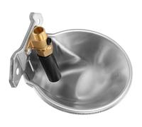 Dispenser Acqua per Cani Argento Automatico in Acciaio Inox 1/2 | Controllo Livello Galleggiante, Apertura Ampia e Bordo Arrotondato, per Pascoli e Stalle Caprine
