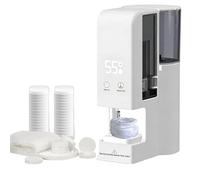 Dispenser Automatico di Asciugamani Caldi con 40 Asciugamani Compressedi Monouso Morbidi, Temperatura Costante 55°C, Avvio con Un Click, Si Riscalda in 5 Secondi