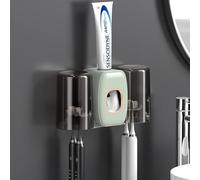 Dispenser automatico di dentifricio, impermeabile, senza polvere, montaggio a parete, porta dentifricio, accessori da bagno, dispenser automatico di dentifricio per bagno, bagno (set verde)