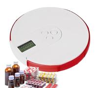 Dispenser automatico di pillole in PP, 11 x 11 x 2,2 cm | Organizer per pillole con promemoria di allarme, per conservare medicinali portatili | Tracker giornaliero per farmaci