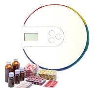 Dispenser automatico di pillole in PP, 11 x 11 x 2,2 cm | Organizer per pillole con promemoria di allarme, per conservare medicinali portatili | Tracker giornaliero per farmaci