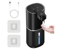 Dispenser automatico di sapone, 380 ml, dispenser di schiuma touchless, con volume regolabile a 4 livelli, design in ABS impermeabile per bagno, cucina e bagni pubblici (schiuma nera)