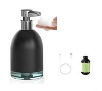 Dispenser automatico di sapone in schiuma, con sensore intelligente e livelli di schiuma regolabili a cinque velocità, per bagno, cucina, ufficio, capacità 320 ml, impermeabile IPX7 (nero)
