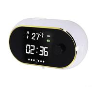 Dispenser automatico di sapone in schiuma touchless, montaggio a parete per bagno, pompa disinfettante per le mani impermeabile IPX5 con display digitale della temperatura dell'ora, ugello autopulente