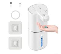 Dispenser automatico di sapone liquido a 4 livelli di controllo del volume | Ricarica rapida USB-C, batteria da 1200 mAh, durata di 80 giorni, igiene senza tocco, design moderno nero
