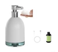Dispenser automatico di sapone schiumogeno, 320 ml, grande capacità, IPX7, impermeabile, senza contatto, dispenser di sapone in schiuma con 5 ingranaggi regolabili (bianco)