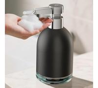 Dispenser automatico di sapone schiumogeno, 320 ml, grande capacità, IPX7, impermeabile, senza contatto, dispenser di sapone in schiuma con 5 ingranaggi regolabili (nero)