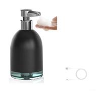 Dispenser automatico di sapone schiumoso - Dispenser di sapone per le mani ricaricabile senza contatto, volume di schiuma regolabile a 5 livelli per bagno, cucina (nero)