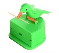 Dispenser automatico di stuzzicadenti design uccello - Divertente utensile da cucina in ABS per una rimozione igienica - Decorazione da tavolo compatta 7,6 x 3,3 x 9 cm (verde)