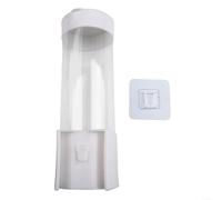 Dispenser automatico per bicchieri di carta con copertura protettiva antipolvere per una conservazione pulita e un'organizzazione efficiente in cucine, uffici e sale relax (bianco corto)