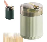 Dispenser automatico per stuzzicadenti, porta stuzzicadenti portatile che si apre fuori, dispenser per stuzzicadenti per uso domestico e soggiorno, per uso interno ed esterno (verde chiaro)