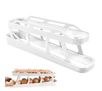 Dispenser automatico per uova a 2 livelli, salvaspazio, contenitore, vassoio, organizer, contenitore per frigorifero e piano di lavoro della cucina, contiene 14 uova di medie dimensioni, in plastica