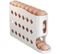 Dispenser automatico per uova a 4 piani (bianco) | Rotolamento automatico, design scorrevole a 4 livelli, facile accesso, principio FIFO, salvaspazio