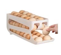 Dispenser automatico per uova a rotazione, 3 ripiani, vassoio automatico per rollare le uova, ideale per frigorifero, cucina, appartamento, 36 x 13,6 x 13,6 cm
