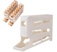 Dispenser automatico per uova Frigo - Organizzatore girevole compatto, supporto per uova ripiani per bancone | soluzione di archiviazione frigorifero, risparmio spazio cucina, accessorio pratico per